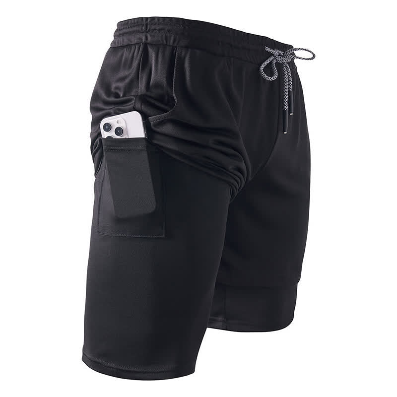 Christianartworkshop – Schwarze Sportshorts mit Tauben- und Kreuzmotiv