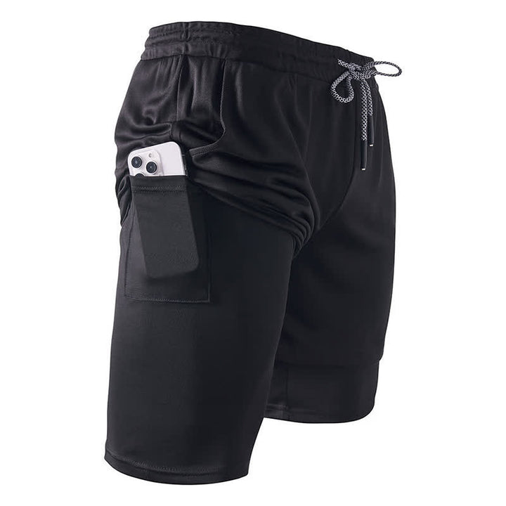 Christianartworkshop – Schwarze Sportshorts mit Tauben- und Kreuzmotiv
