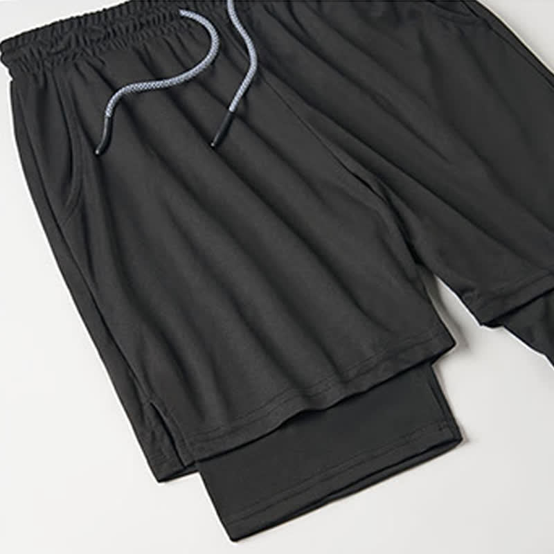 Christianartworkshop – Schwarze Sportshorts mit Tauben- und Kreuzmotiv