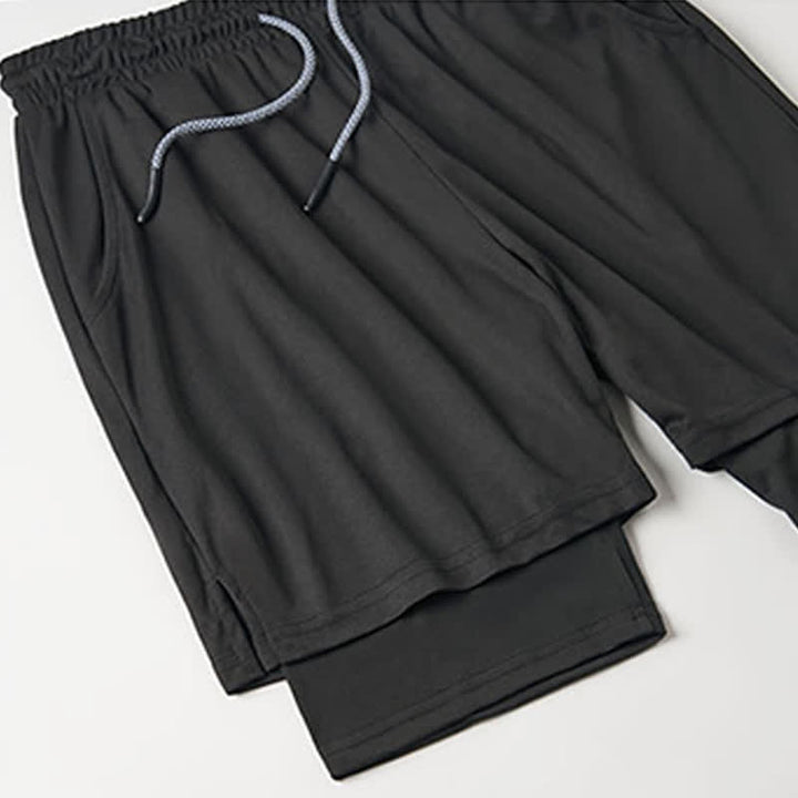 Christianartworkshop – Schwarze Sportshorts mit Tauben- und Kreuzmotiv