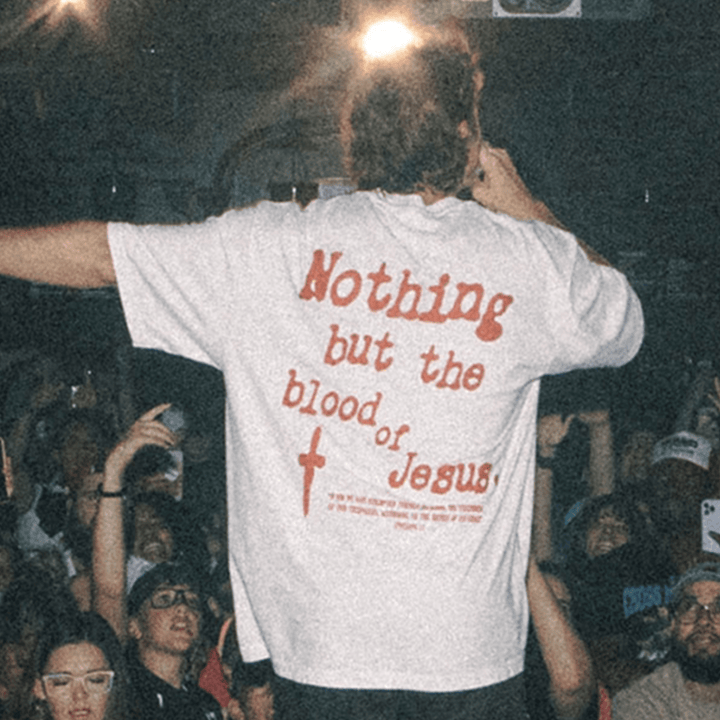 Christianartworkshop Baumwoll-T-Shirt „Nothing But Blood Of Jesus“