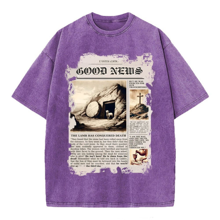 Christianartworkshop Gute Nachrichten Christliches gewaschenes T-Shirt