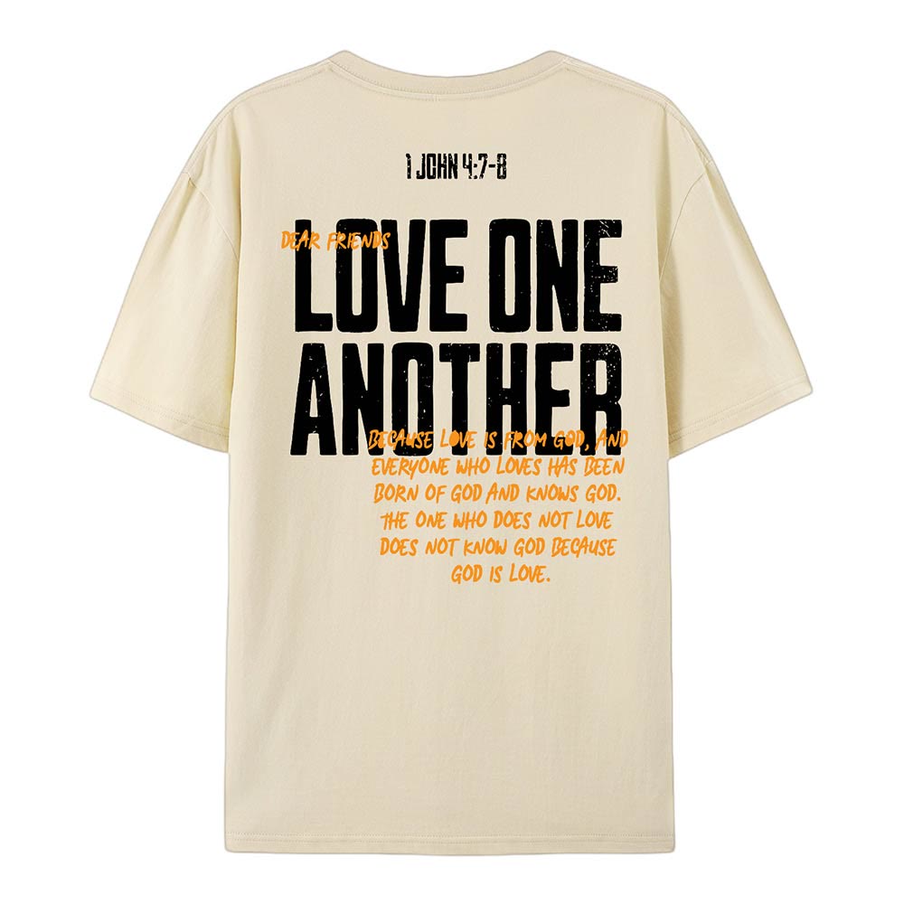 Christianartworkshop Baumwoll-T-Shirt „Love One Another“