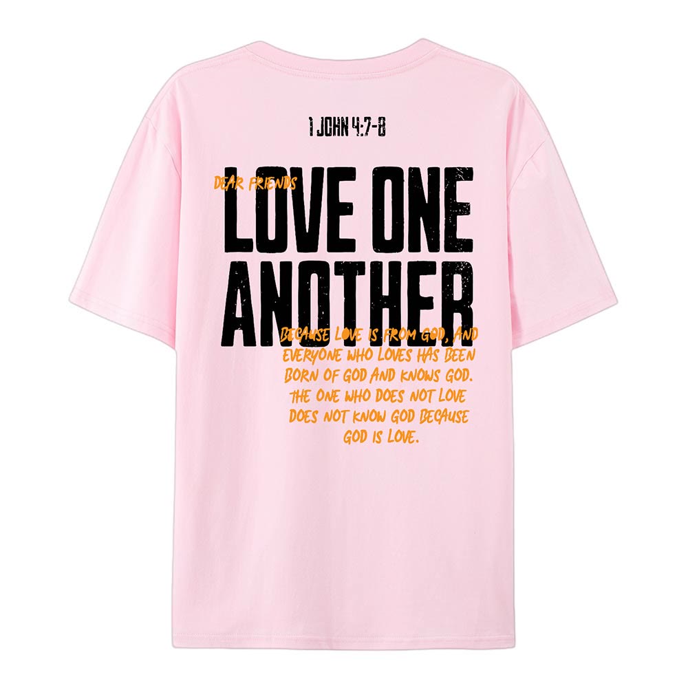 Christianartworkshop Baumwoll-T-Shirt „Love One Another“