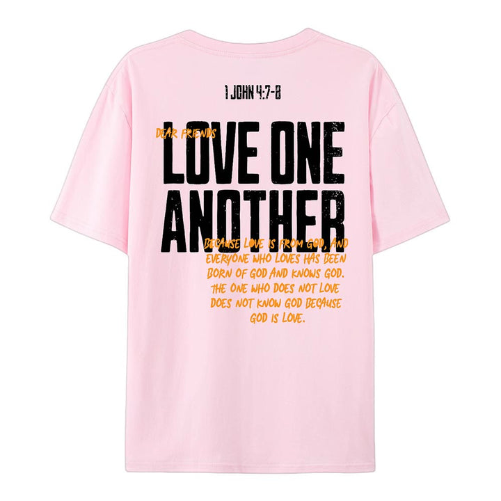 Christianartworkshop Baumwoll-T-Shirt „Love One Another“