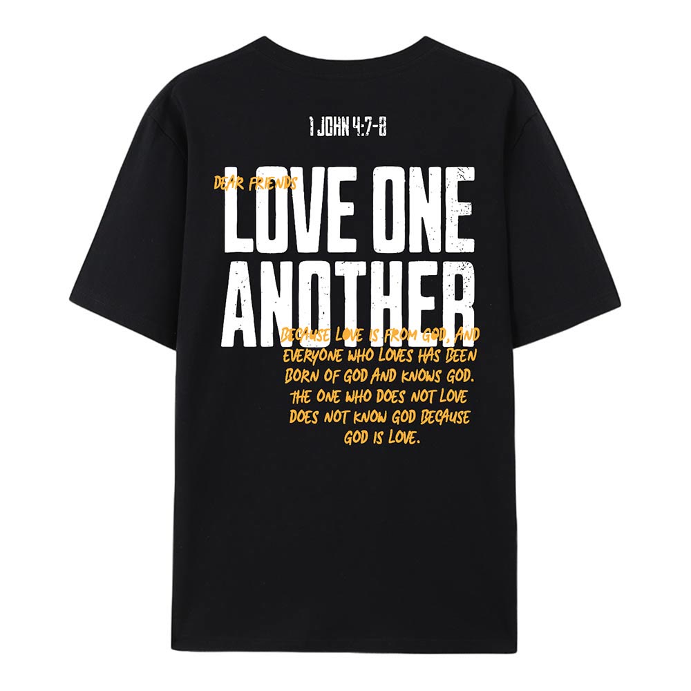 Christianartworkshop Baumwoll-T-Shirt „Love One Another“