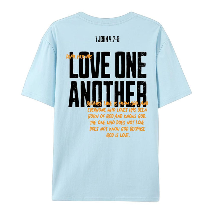 Christianartworkshop Baumwoll-T-Shirt „Love One Another“