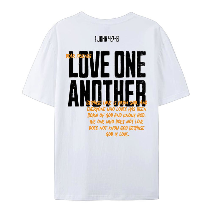 Christianartworkshop Baumwoll-T-Shirt „Love One Another“
