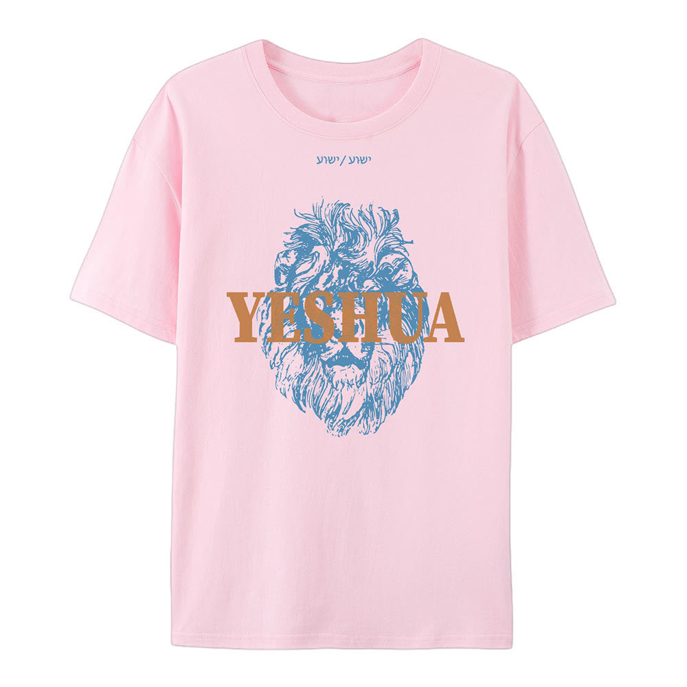 Christianartworkshop Yeshua Baumwoll-T-Shirt - Rosa - 2XL - image 4