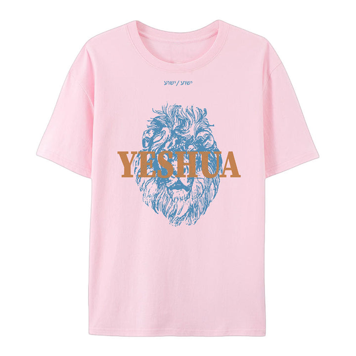 Christianartworkshop Yeshua Baumwoll-T-Shirt - Rosa - 2XL - image 4