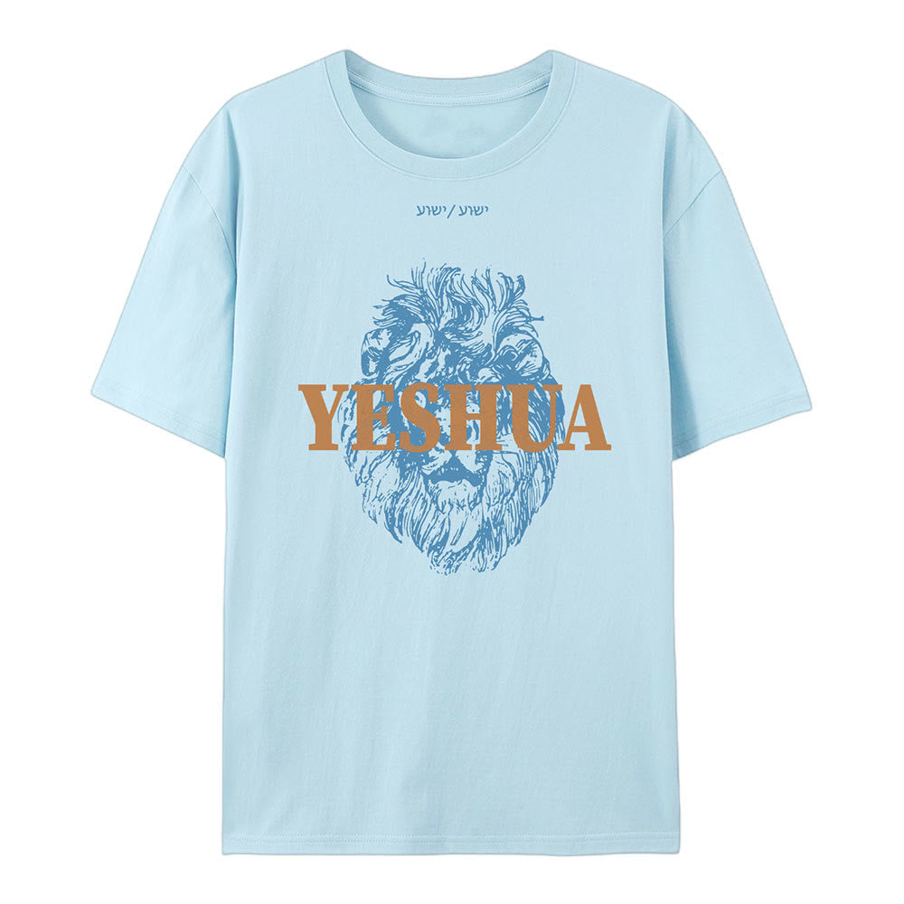 Christianartworkshop Yeshua Baumwoll-T-Shirt - Blau - 2XL - image 5