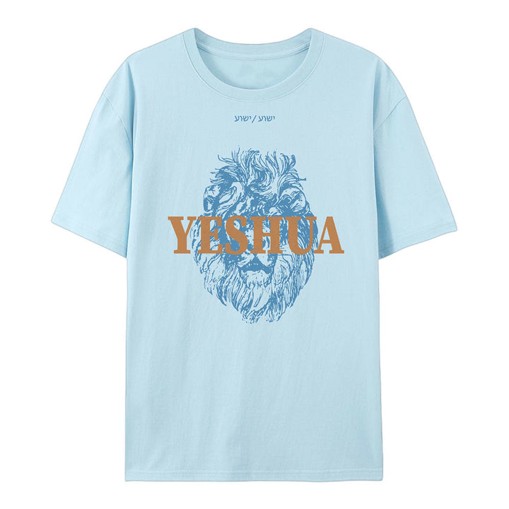 Christianartworkshop Yeshua Baumwoll-T-Shirt - Blau - 2XL - image 5
