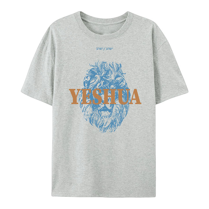 Christianartworkshop Yeshua Baumwoll-T-Shirt - Hellgrau - 2XL - image 6