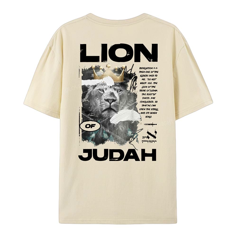 Christianartworkshop T-Shirt aus Baumwolle mit Löwe von Juda