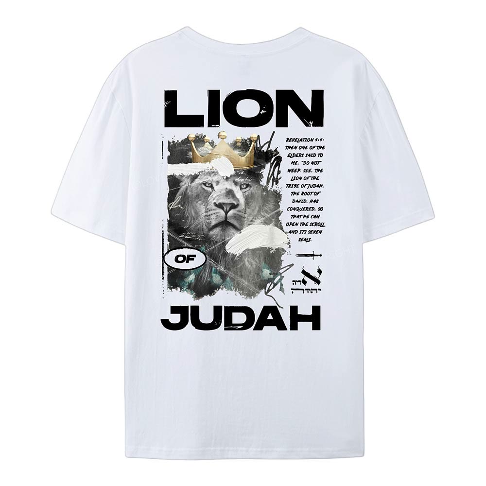 Christianartworkshop T-Shirt aus Baumwolle mit Löwe von Juda