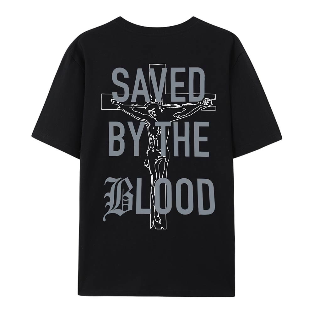 Christianartworkshop „Saved By The Lord“ Baumwoll-T-Shirt - image 9
