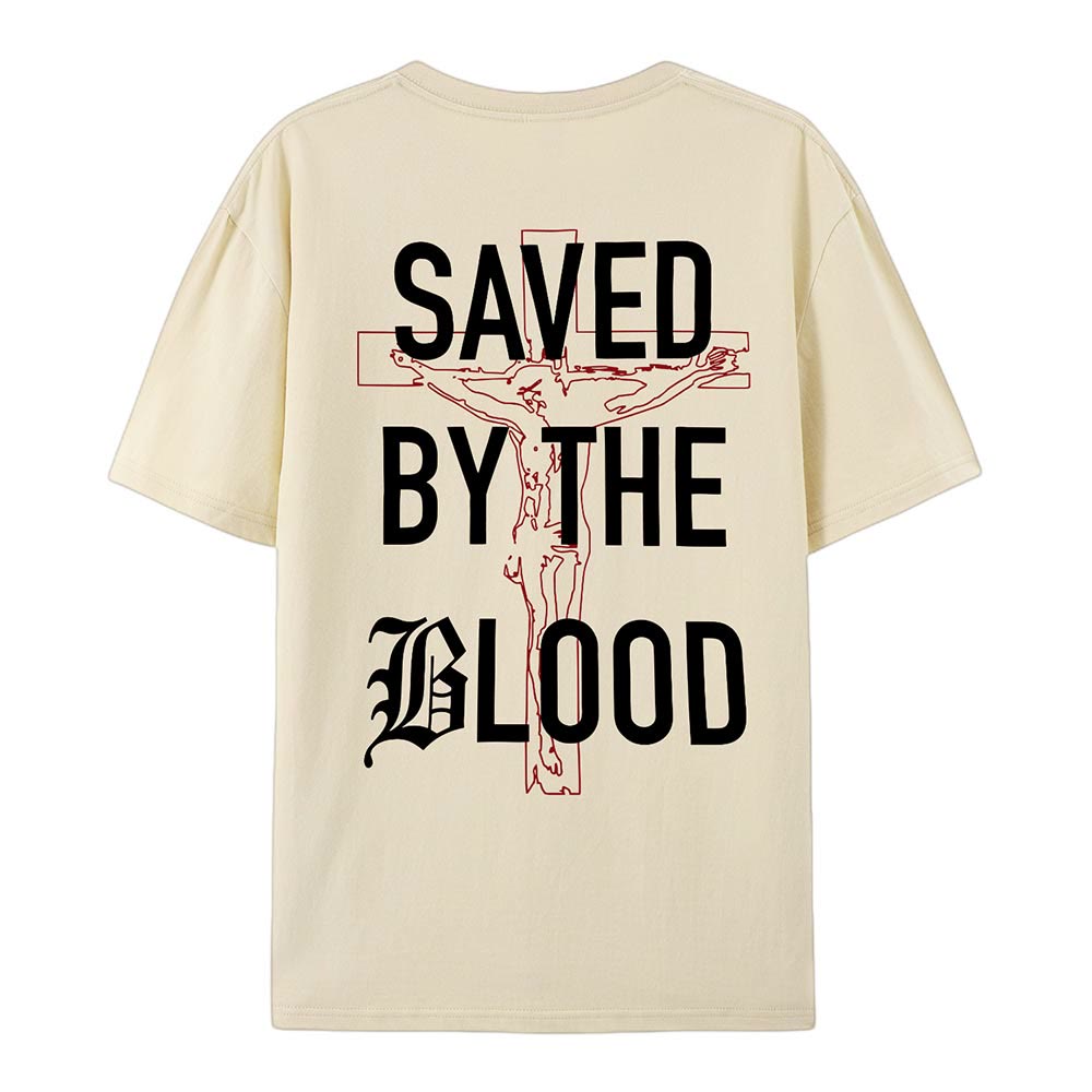 Christianartworkshop „Saved By The Lord“ Baumwoll-T-Shirt - image 13