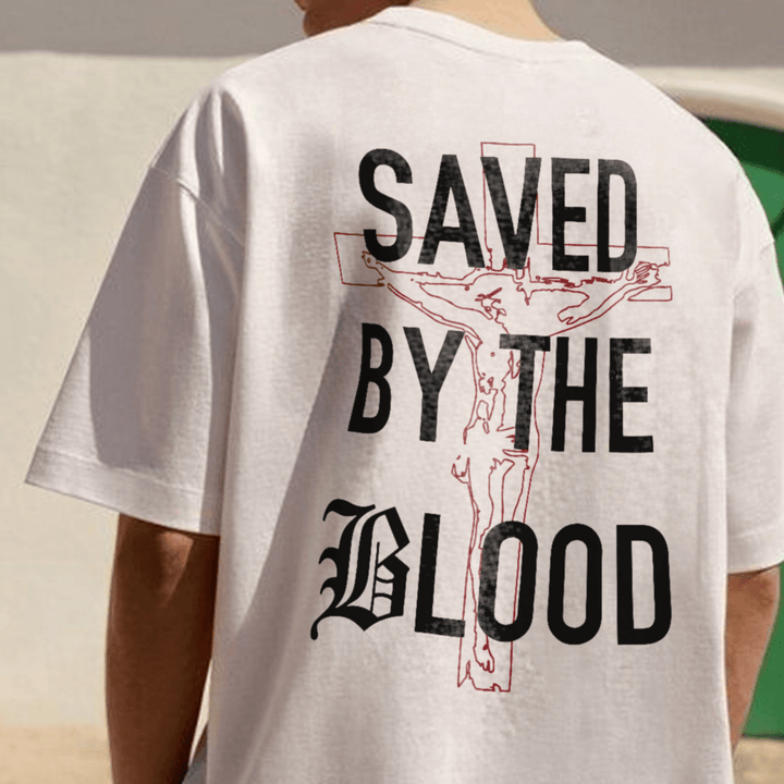 Christianartworkshop „Saved By The Lord“ Baumwoll-T-Shirt - image 5