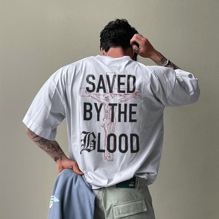 Christianartworkshop Baumwoll-T-Shirt mit Aufschrift „Saved By The Lord“