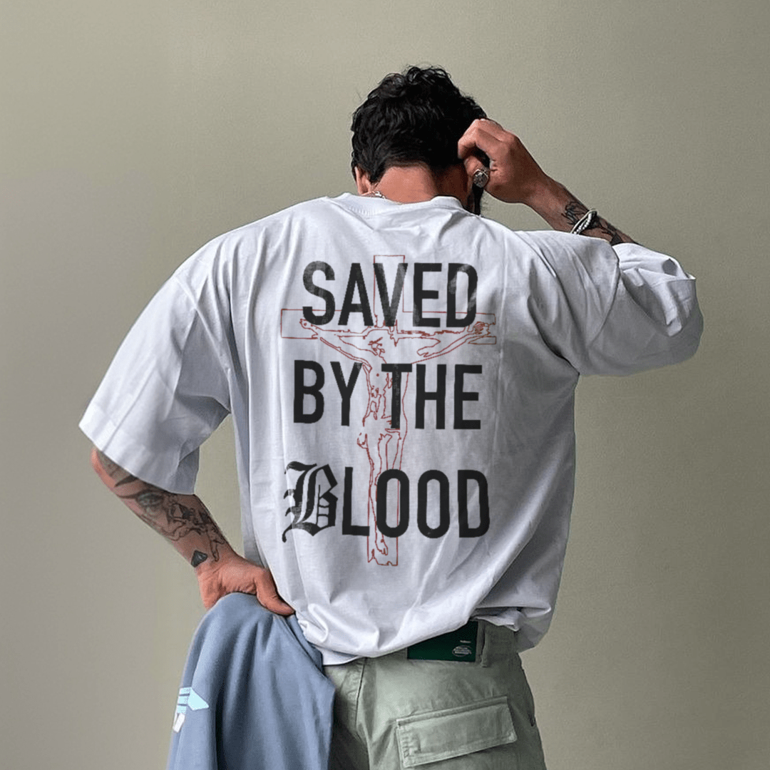 Christianartworkshop „Saved By The Lord“ Baumwoll-T-Shirt - image 4
