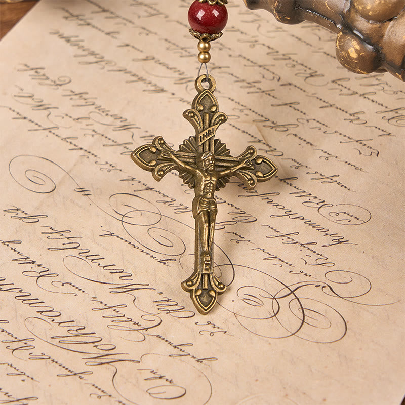 Christianartworkshop Wundertätige Medaille und Kruzifix aus 8 mm natürlichem Jade-Rosenkranz aus Eigelb – handgefertigte Rosenkranzperlen - image 7
