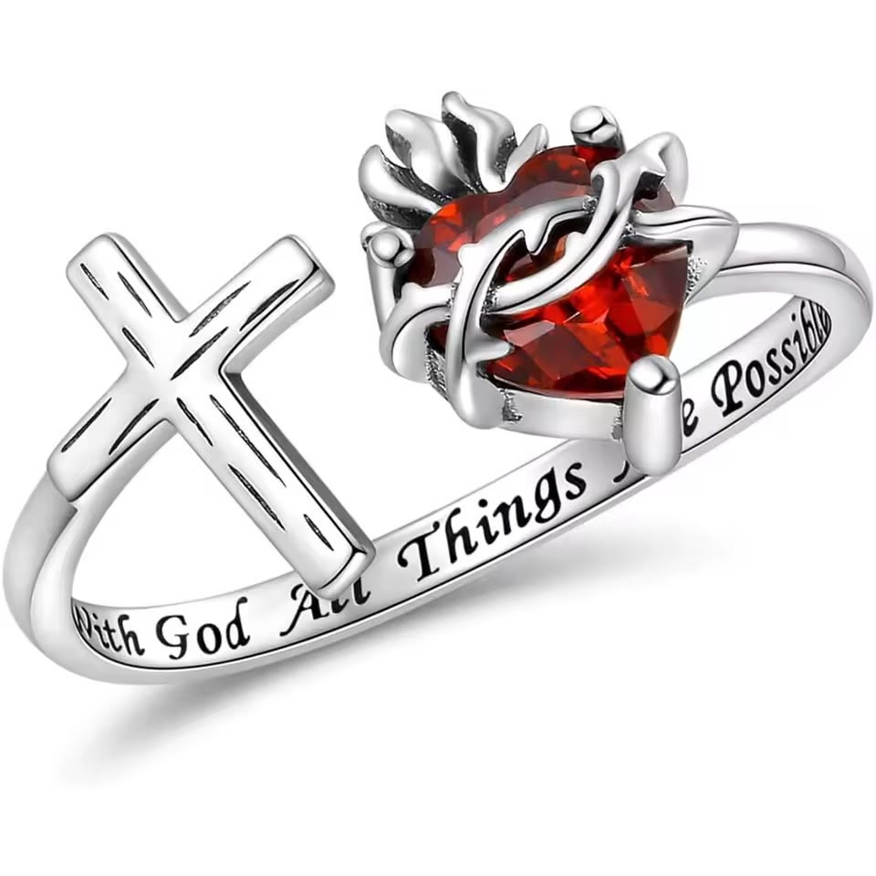 Christianartworkshop Ring Heiliges Herz Jesu: Mit Gott sind alle Dinge möglich - image 0