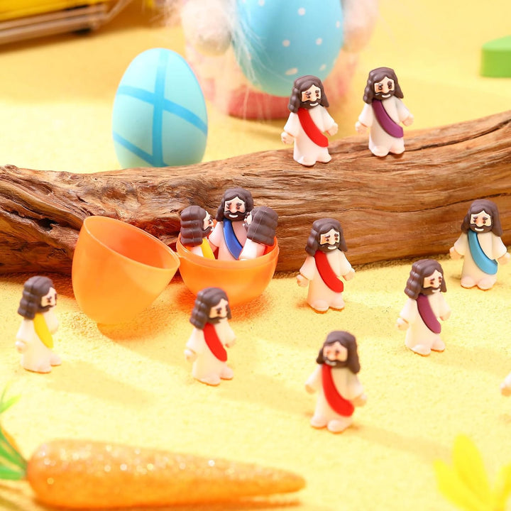 Christianartworkshop Ostereier mit Miniatur-Jesus-Figur für die Osterjagd/zum Befüllen des Korbs, 10/20/30 Stück