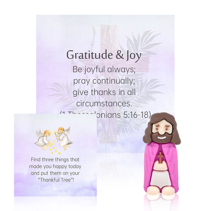 Christianartworkshop 5/10/20/30 Bibelverskarten mit Mini-Jesus-Figuren und interaktiven Fragen: Inspirieren und bilden