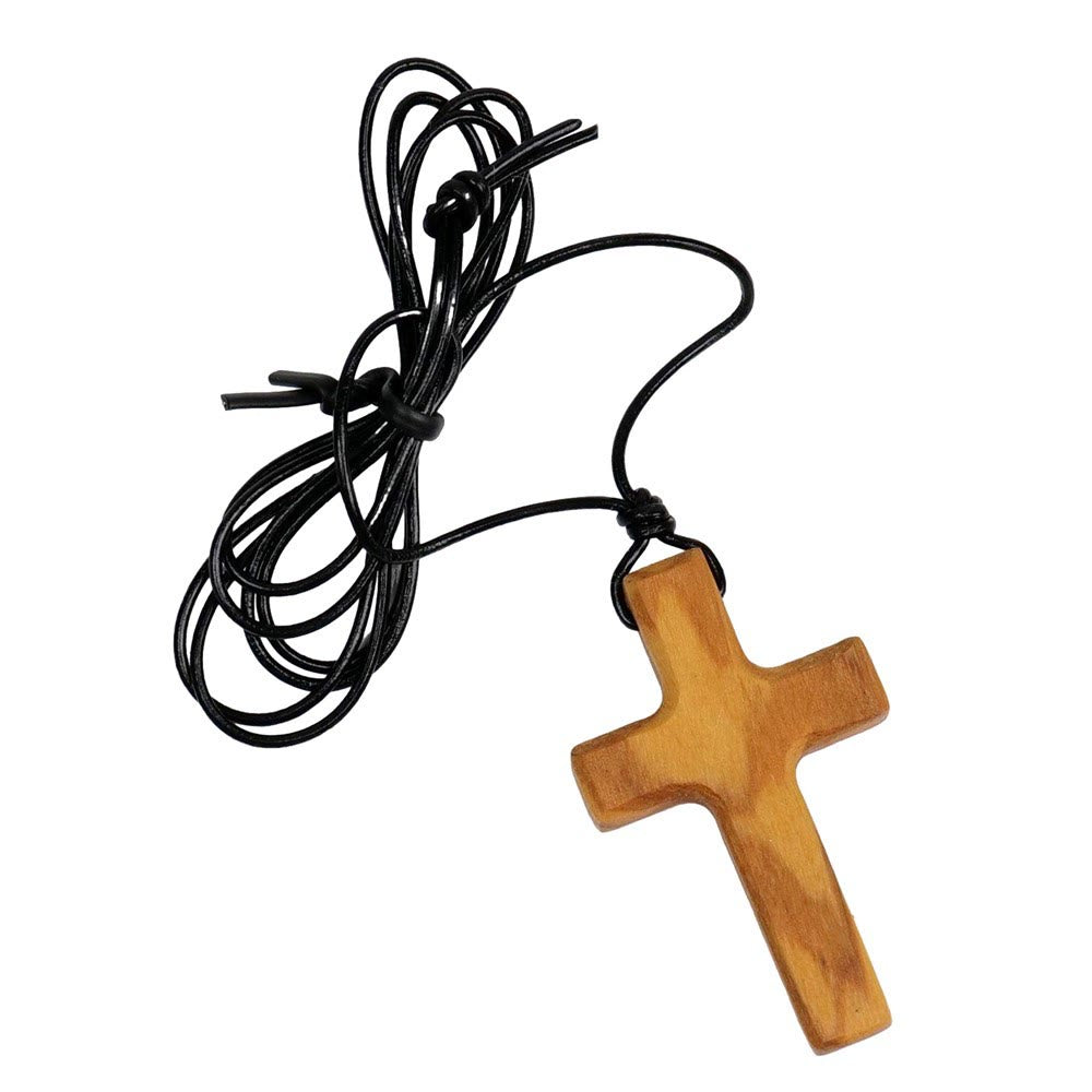 Christianartworkshop Handgefertigte Halskette mit Kreuz aus Olivenholz: Ein Symbol des Glaubens und der Handwerkskunst