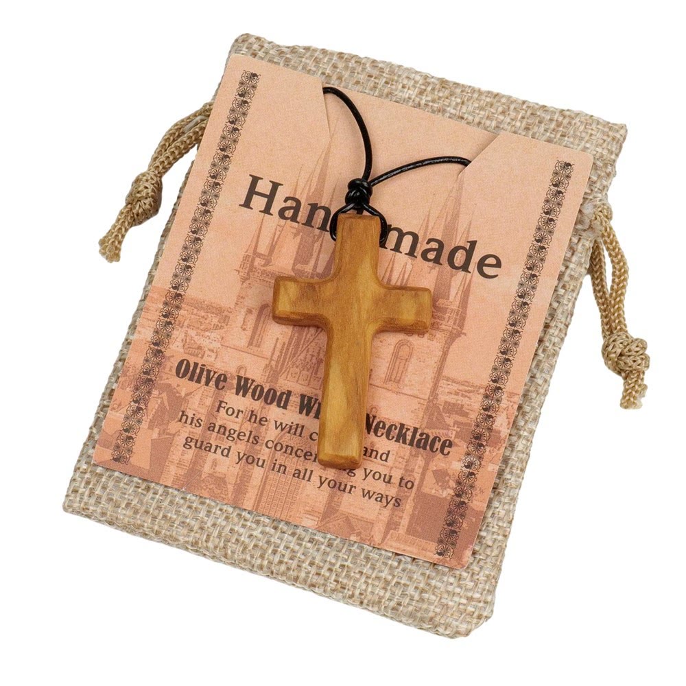 Christianartworkshop Handgefertigte Halskette mit Kreuz aus Olivenholz: Ein Symbol des Glaubens und der Handwerkskunst