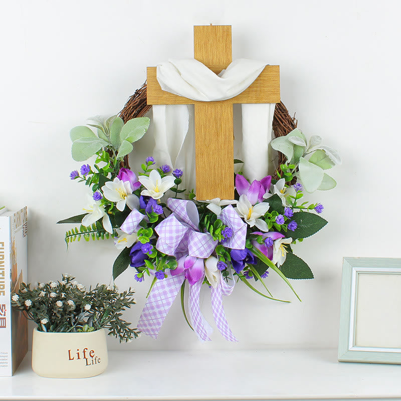 Christianartworkshop Frühlingskreuzkranz: Eine poetische Verschmelzung von Blumen und Glauben
