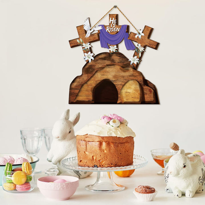Christianartworkshop Osterornament aus Holzkreuz – Feiern Sie die Auferstehung
