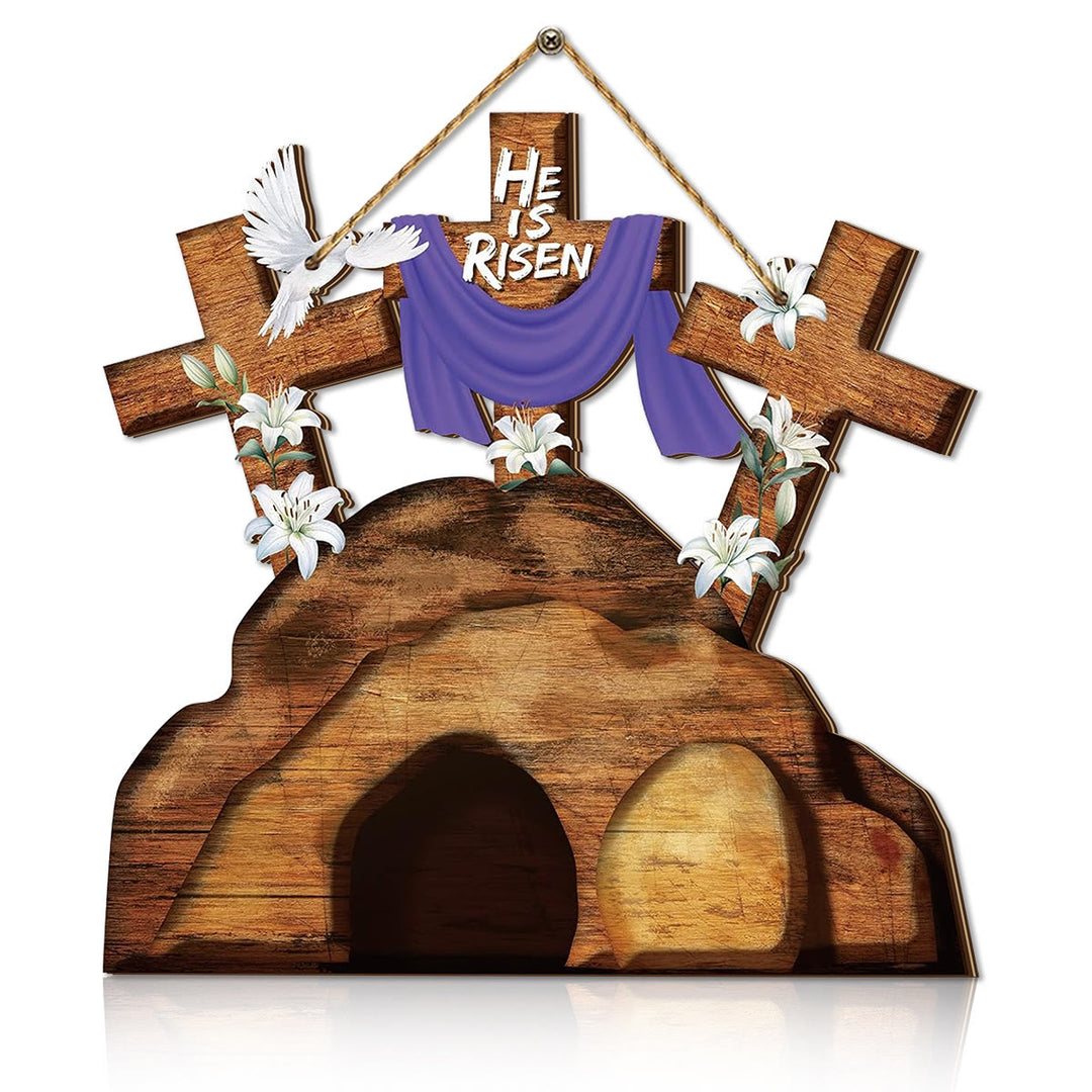 Christianartworkshop Osterornament aus Holzkreuz – Feiern Sie die Auferstehung
