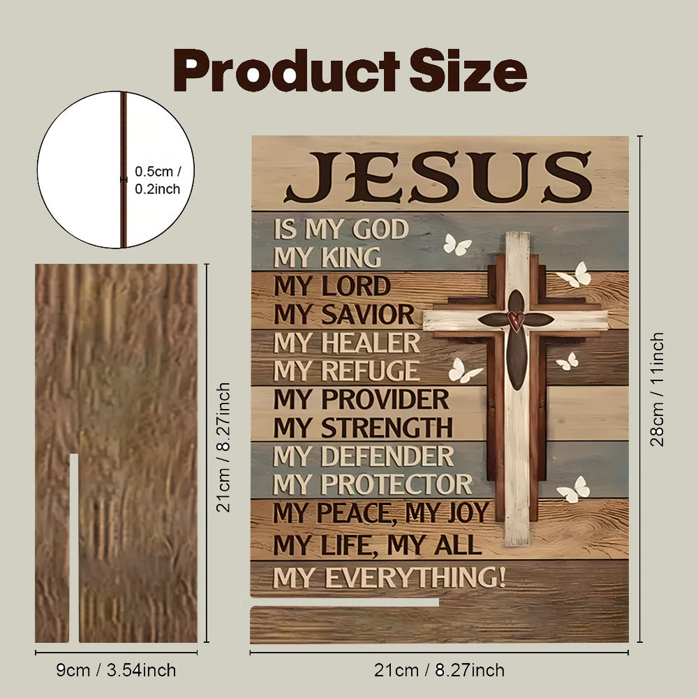 Christianartworkshop Dekoratives Schild mit dem Kreuz des Glaubens aus Holz – Lobe die Herrlichkeit Jesu