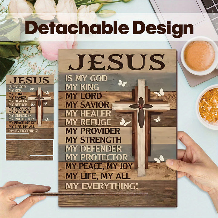 Christianartworkshop Dekoratives Schild mit dem Kreuz des Glaubens aus Holz – Lobe die Herrlichkeit Jesu