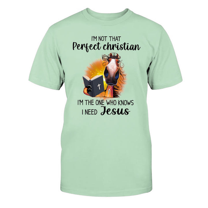 Christianartworkshop Ich bin kein perfekter Christ, ich brauche Jesus Klassisches T-Shirt - Grasgrün - 2XL - image 14
