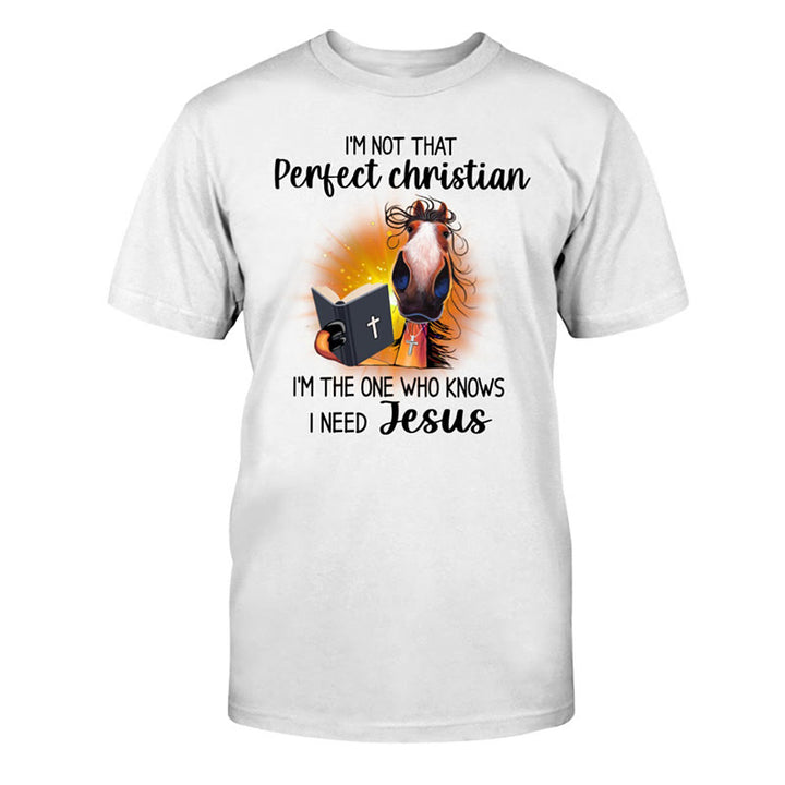 Christianartworkshop Ich bin kein perfekter Christ, ich brauche Jesus Klassisches T-Shirt - Weiß - 2XL - image 0