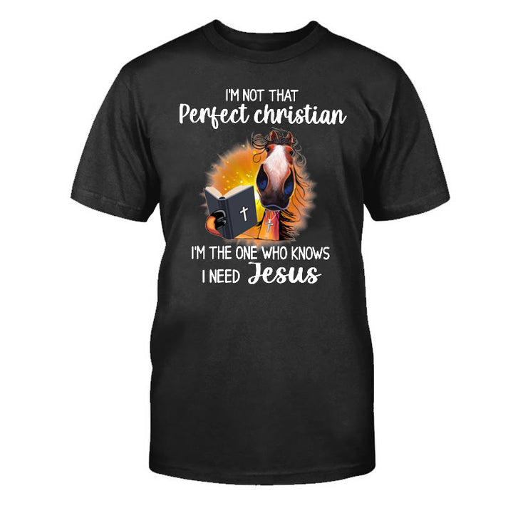 Christianartworkshop Ich bin nicht so perfekter Christ, ich brauche Jesus Classic T-Shirt - Schwarz - 2XL - image 2