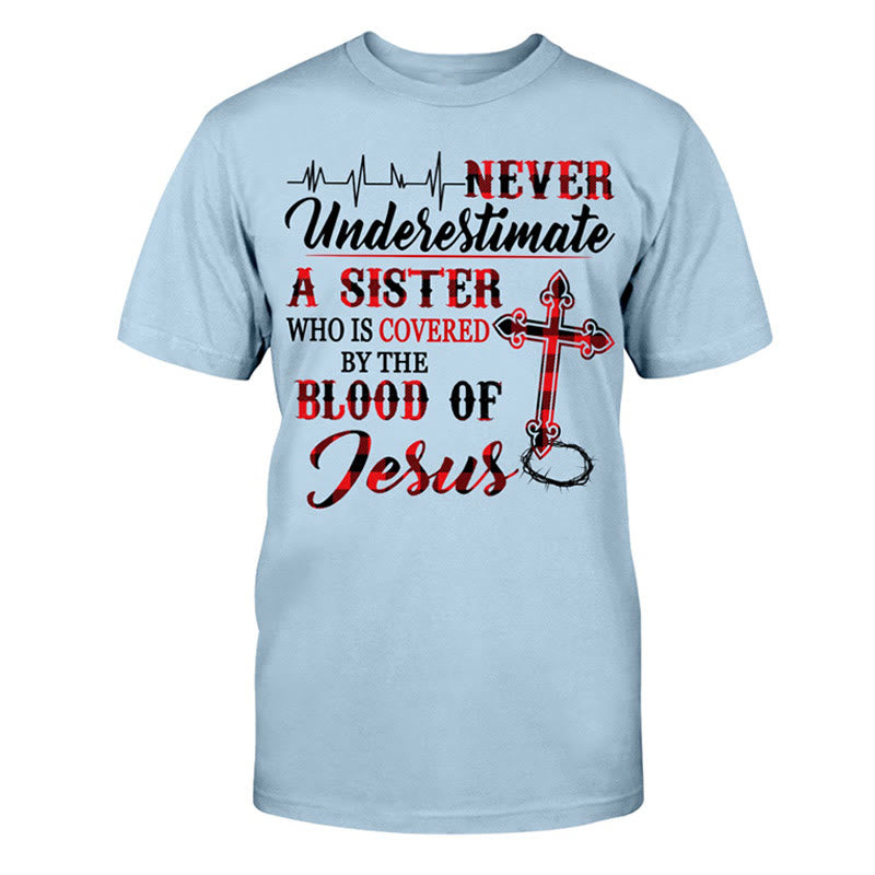 Christianartworkshop Göttlicher Schutz Unisex Baumwoll-T-Shirt - Blau - 2XL - image 8