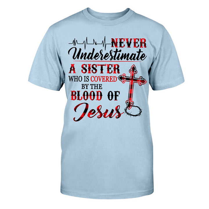 Christianartworkshop Göttlicher Schutz Unisex Baumwoll-T-Shirt - Blau - 2XL - image 8