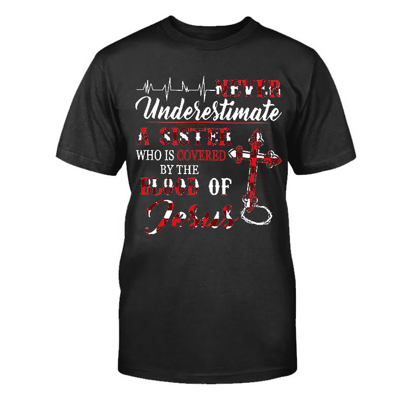 Christianartworkshop Göttlicher Schutz Unisex Baumwoll-T-Shirt - Schwarz - 2XL - image 2