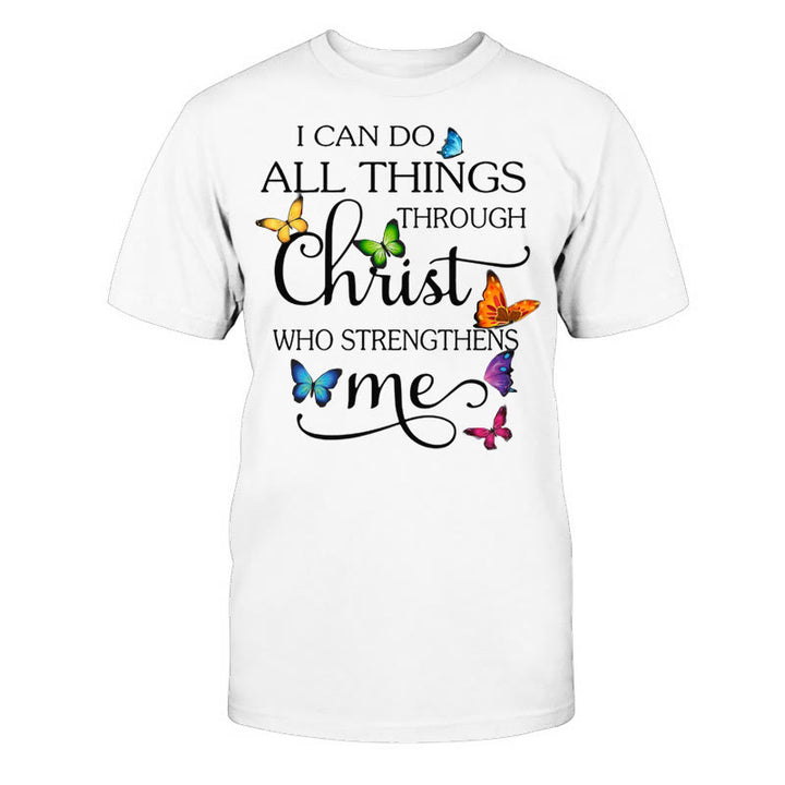 Christianartworkshop „Von Christus gestärkt“ Unisex-Baumwoll-T-Shirt - Weiß - 2XL - image 0