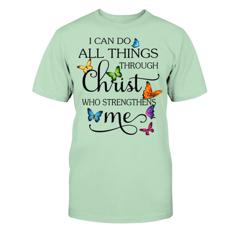 Christianartworkshop Unisex-T-Shirt aus Baumwolle mit Aufschrift „Empowered by Christ“ - Grasgrün - 2XL - image 14