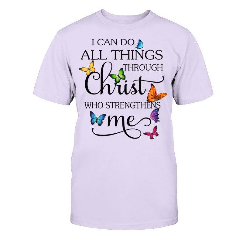 Christianartworkshop „Von Christus gestärkt“ Unisex-Baumwoll-T-Shirt - Lila - 2XL - image 12