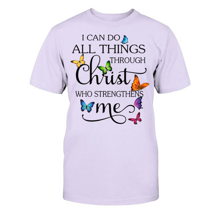 Christianartworkshop „Von Christus gestärkt“ Unisex-Baumwoll-T-Shirt - Lila - 2XL - image 12