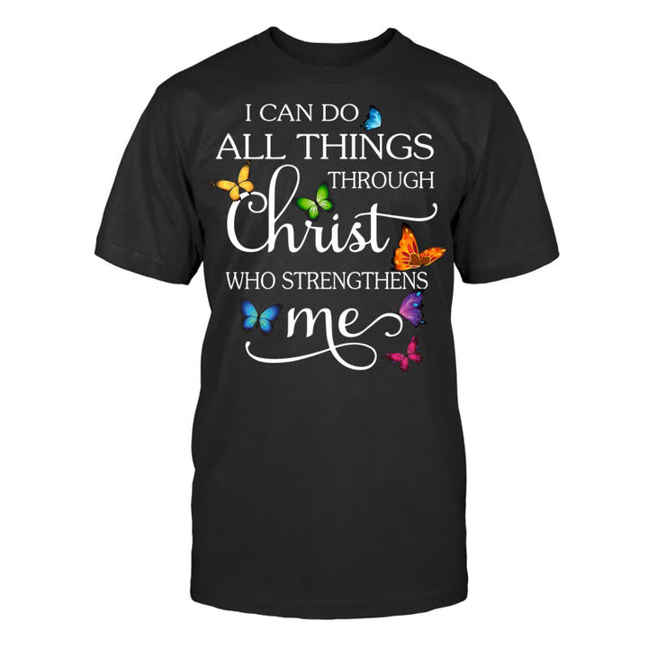 Christianartworkshop „Von Christus gestärkt“ Unisex-Baumwoll-T-Shirt - Schwarz - 2XL - image 2
