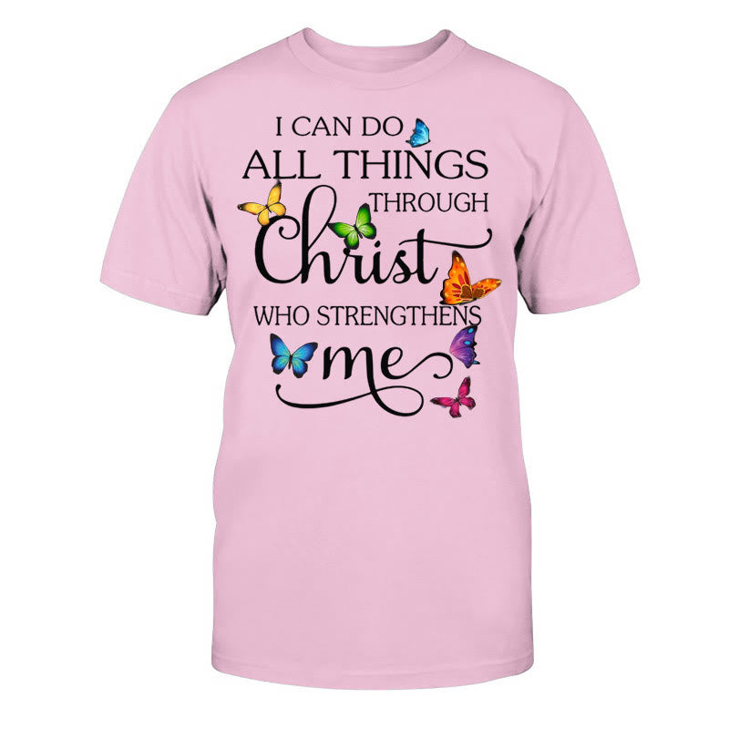 Christianartworkshop „Von Christus gestärkt“ Unisex-Baumwoll-T-Shirt - Rosa - 2XL - image 10