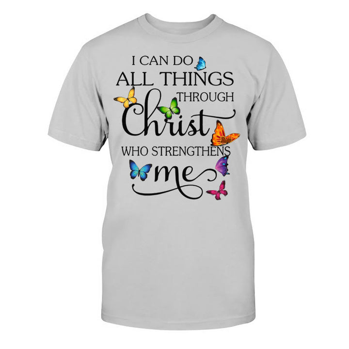 Christianartworkshop „Von Christus gestärkt“ Unisex-Baumwoll-T-Shirt - Grau - 2XL - image 4