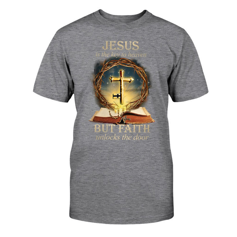 Christianartworkshop Schlüssel zum Himmel Unisex Baumwoll-T-Shirt - Grau - 2XL - image 4