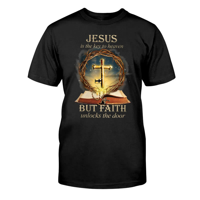 Christianartworkshop Schlüssel zum Himmel Unisex Baumwoll-T-Shirt - Schwarz - 2XL - image 2